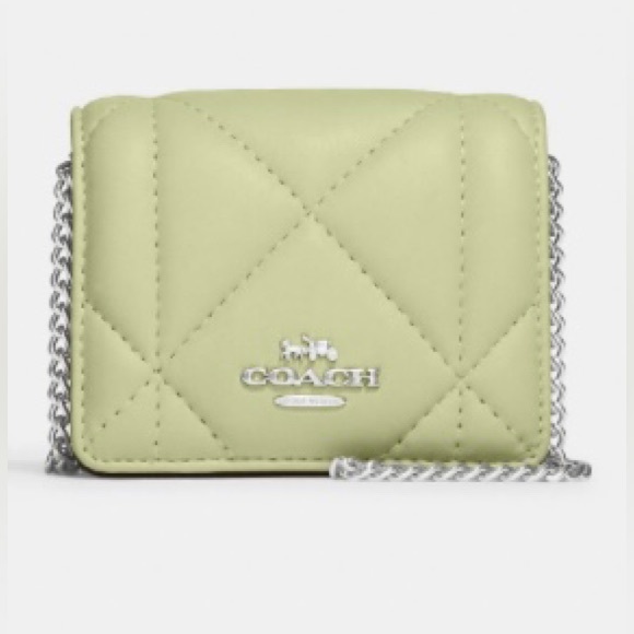 Coach Handbags - Puffy Diamond Quilting Coach Mini Wallet on Silver Chain